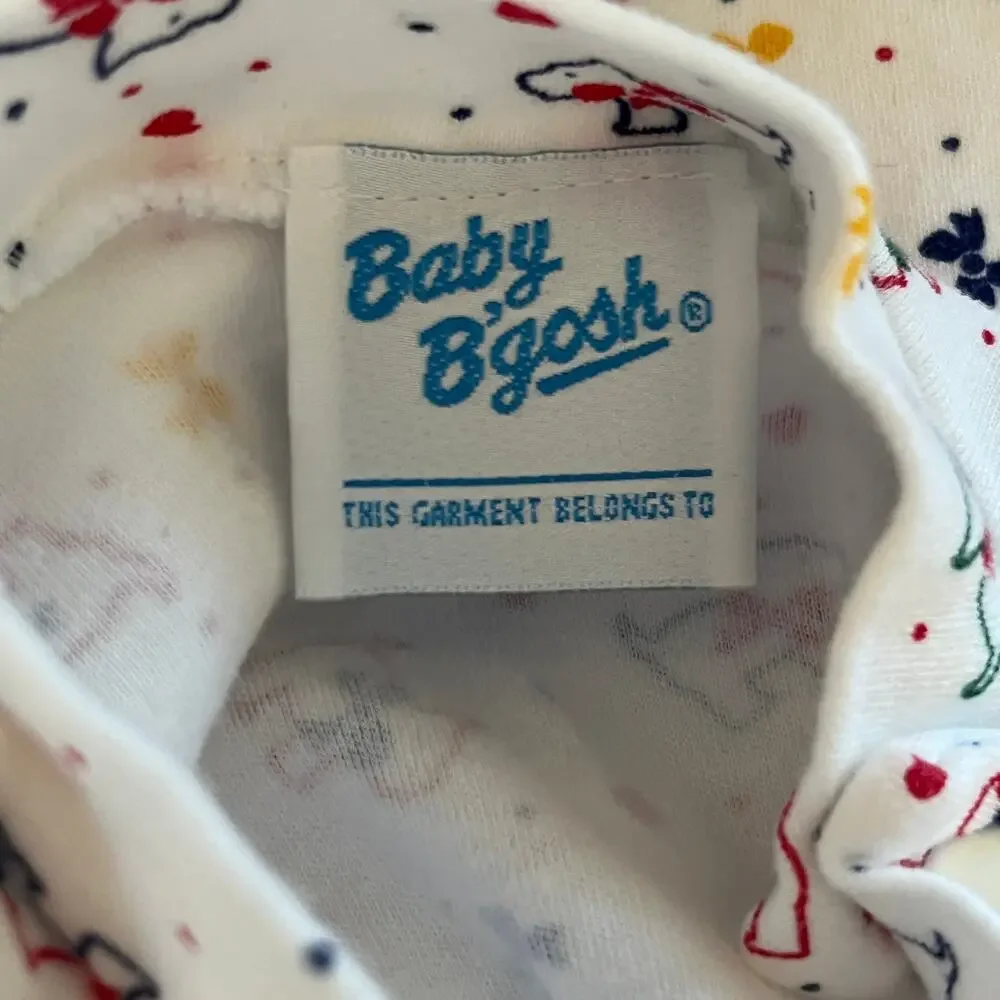 Vintage Baby OshKosh B’gosh Bodysuit Scottie Dog Hearts Valentine 6–9 Months
